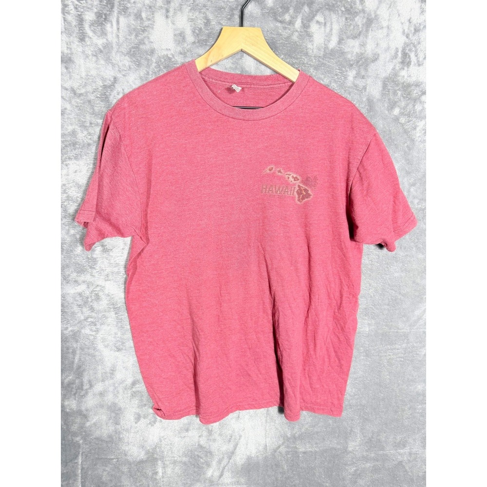 Zuni Sportswear Mens Womens Hawaii Map Graphic T Shirt Short Sleeve Red